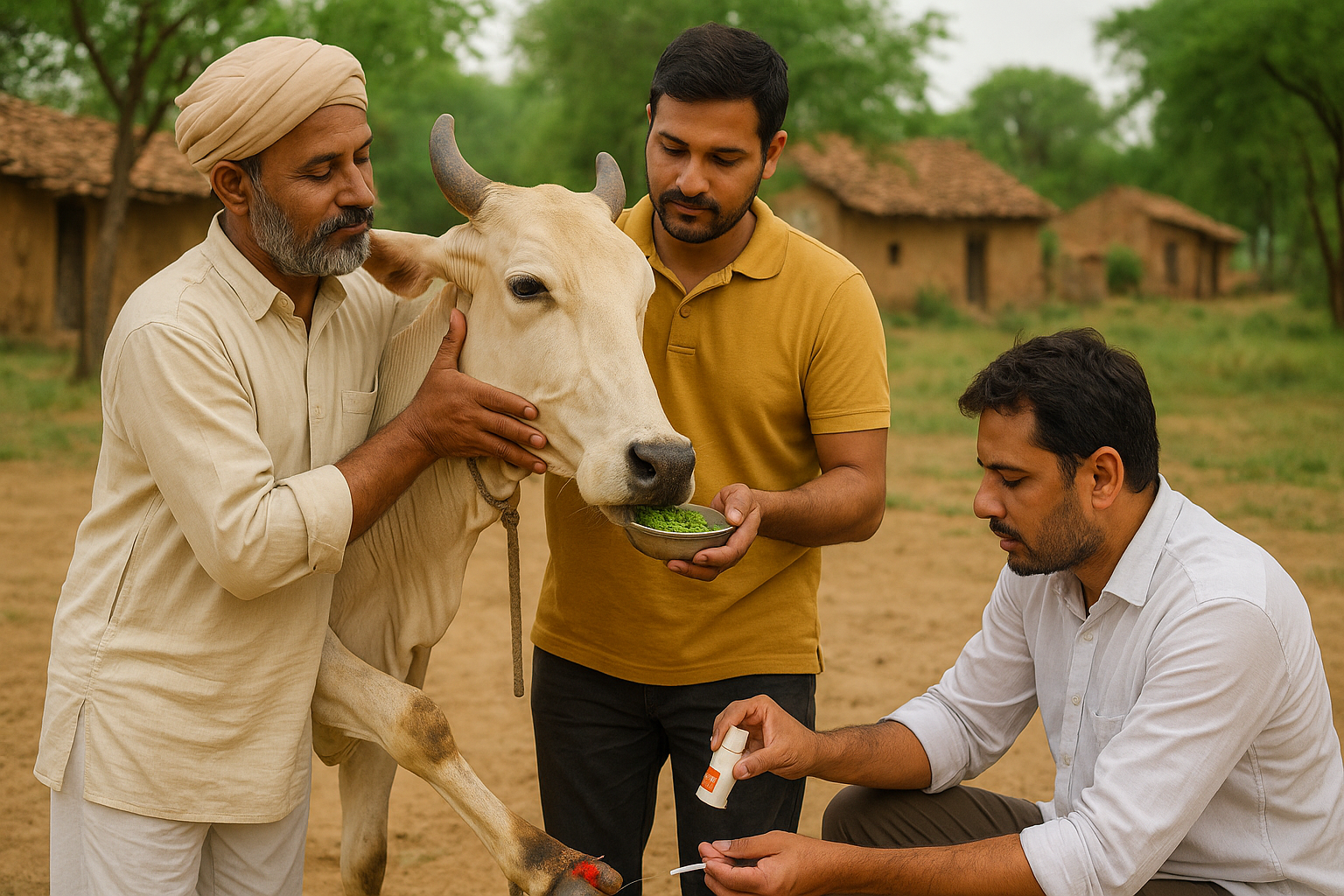 Gau Seva Trust helping cow with medical care